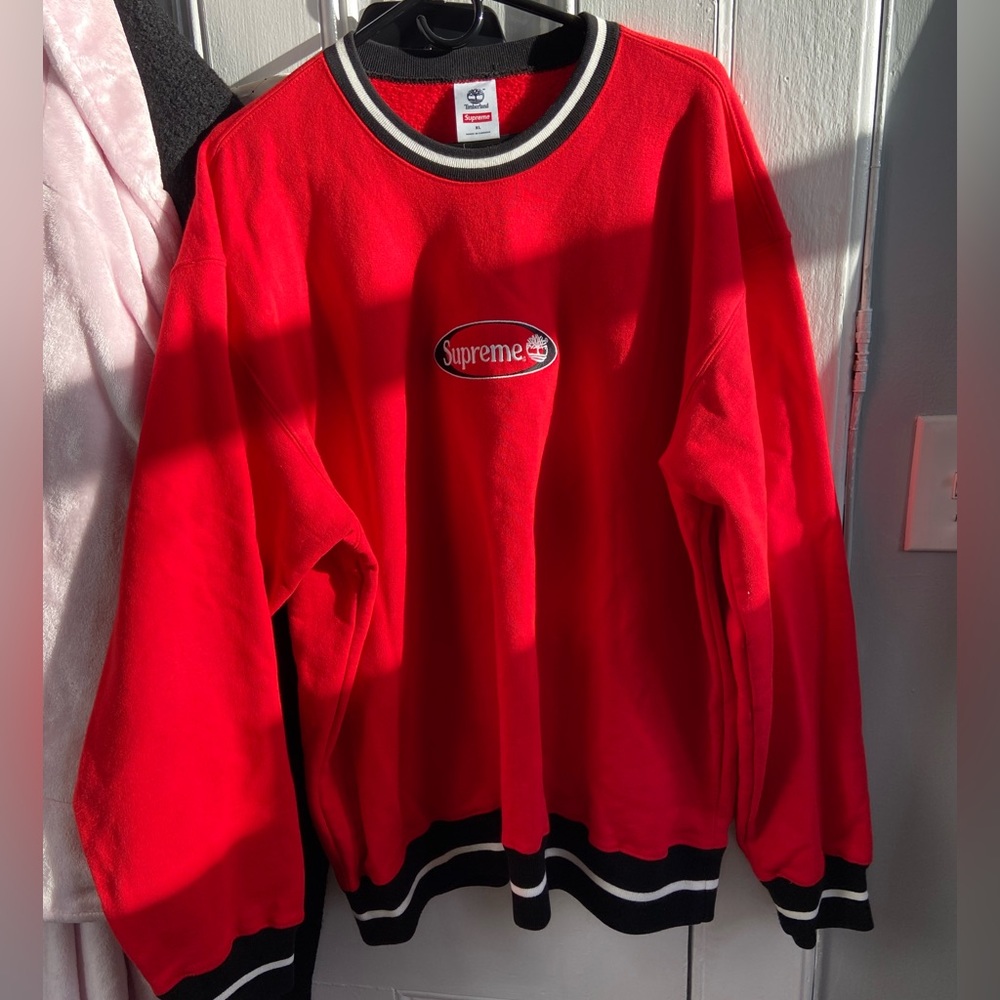Red Supreme Sweater XL Retro Timberland Mens Womens long sleeve crewneck